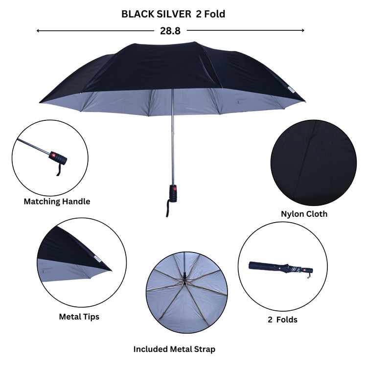 MENS 2 FOLD UMBRELLA - 28x8