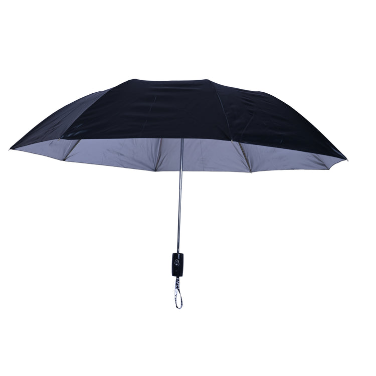MENS 2 FOLD AUTO UMBRELLA - 25x8 - BLACK