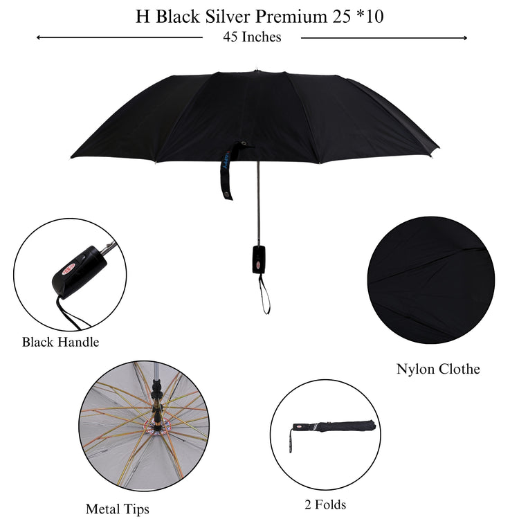 25x10 2-Fold Happy Black Silver
