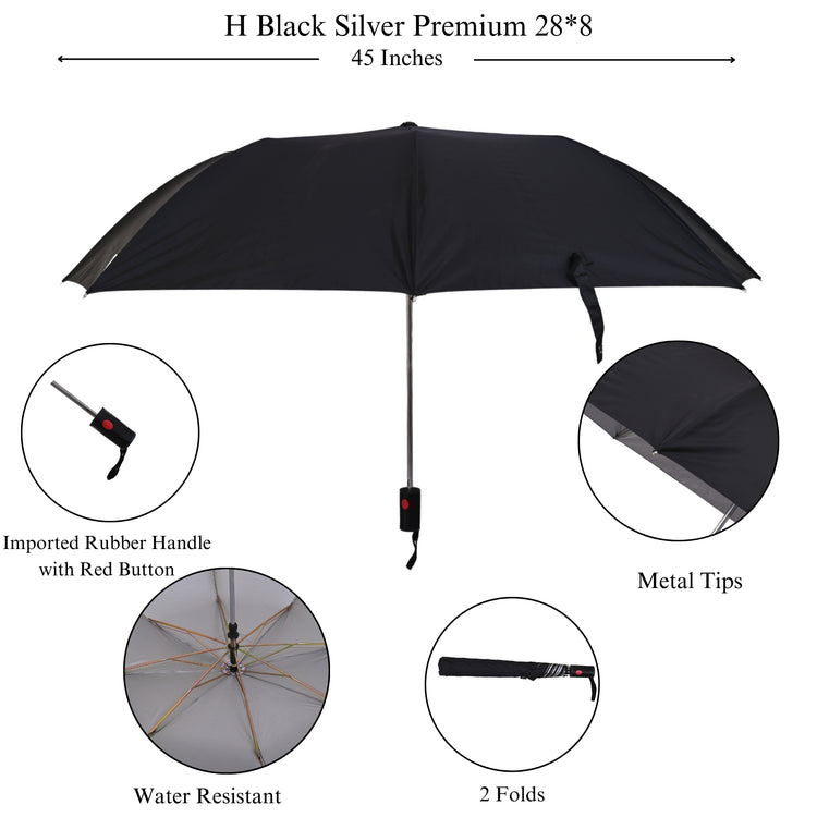 28x8 2 Fold Happy Black Silver Premium